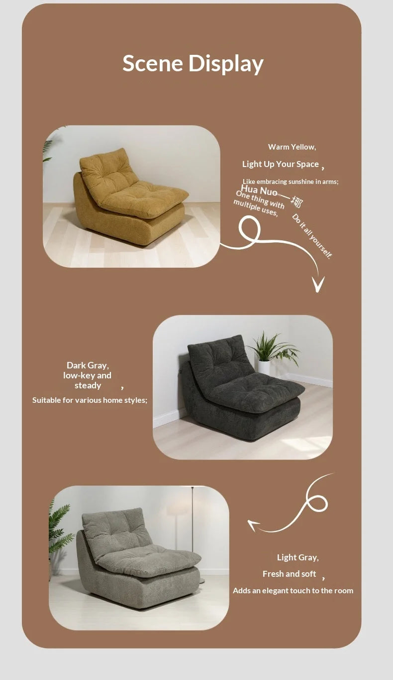 Any Size Custom Compressed Lazy Sofa Flannel Removable Washable Modular Light Easy Move Living Room Bedroom Comfortable Lounge
