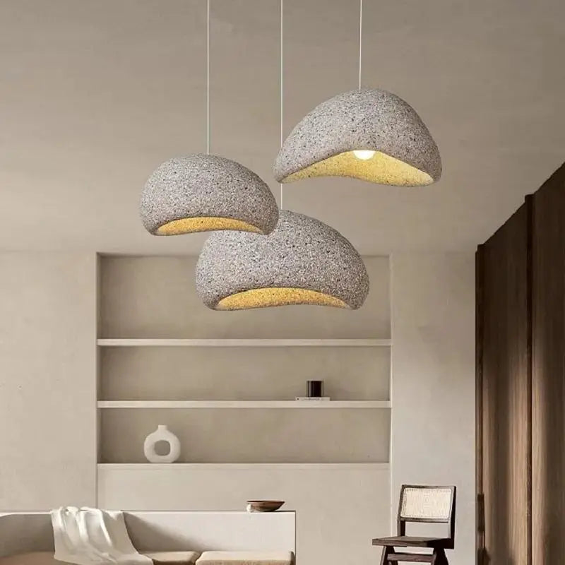 2026 New Model Wabi Sabi Pendant Lamp Living Room Dining Table Bedroom LED Ceiling Chandelier Light Home Decor E27 Hanging Lamp