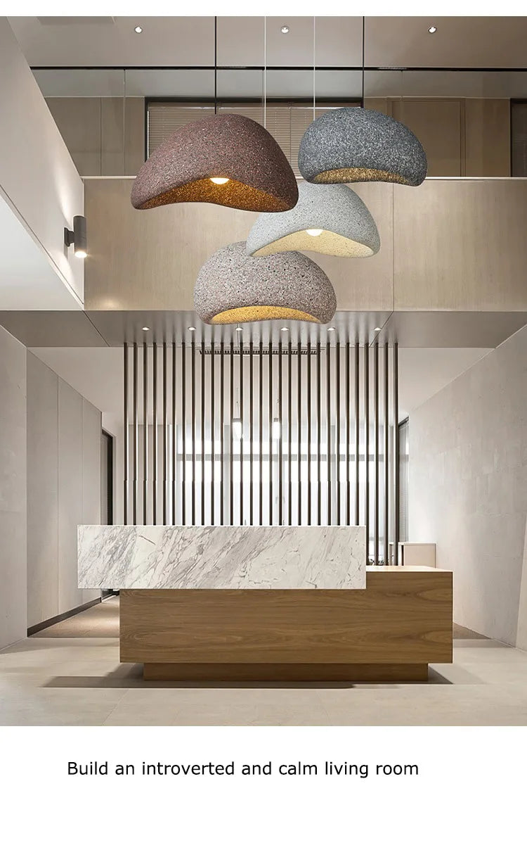 2026 New Model Wabi Sabi Pendant Lamp Living Room Dining Table Bedroom LED Ceiling Chandelier Light Home Decor E27 Hanging Lamp