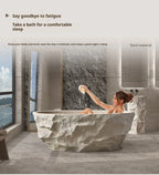 Any Size Custom Zen Inspired Stone Look Bathtub Compact One Piece Freestanding Tub Mansion Bathroom Heat Retaining Easy Clean Bo