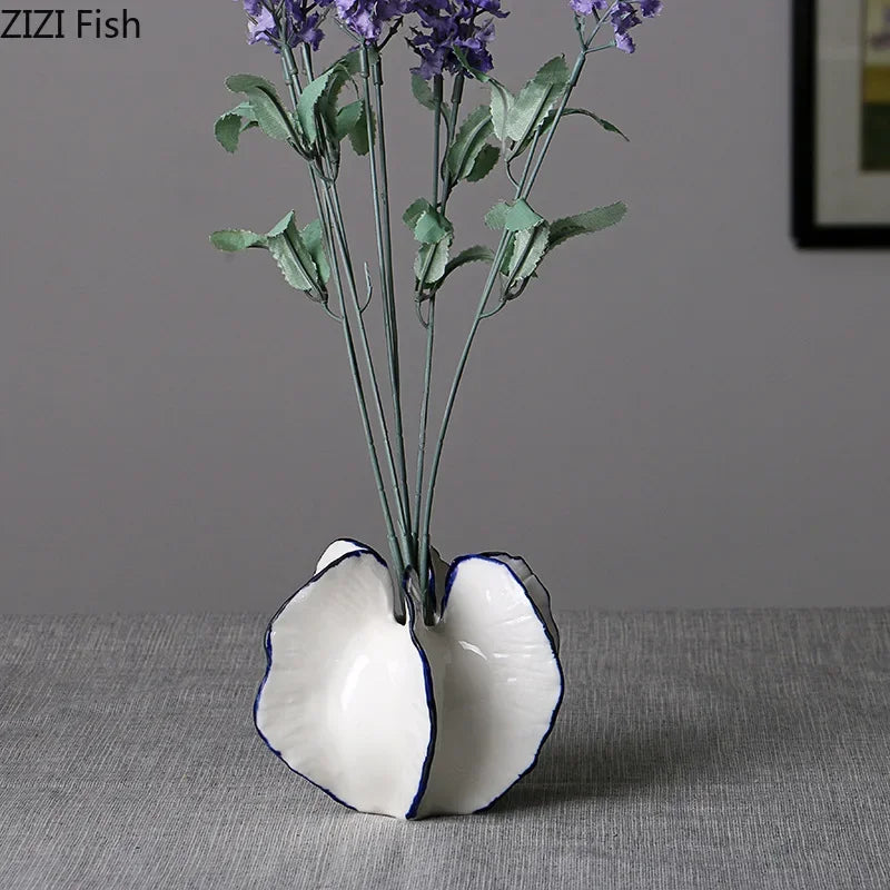 Carambola Decorative Ceramic Vase Crafts Floral Flower Arrangement Simulation Star Fruit Porcelain Vases Living Room Decoration
