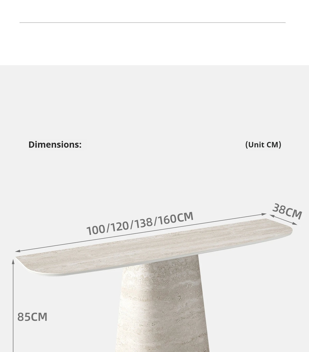Any Size Custom Travertine Pattern Entryway Console Table Coffee Table Luxury Minimalist Living Room Side Accent Table Furniture