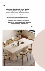 Luxury Travertine Pattern Stone Dining Table, Cream Mid-Century Style for Small Space, Stain & Heat Resistant, Customizable