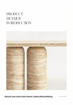 Any Size Custom Italian Travertine Entryway Console Luxury Wall Mounted Hall Table Villa Heat Scratch Resistant Anti Bacterial S
