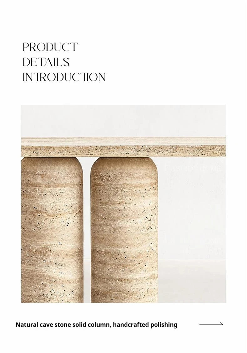 Any Size Custom Italian Travertine Entryway Console Luxury Wall Mounted Hall Table Villa Heat Scratch Resistant Anti Bacterial S