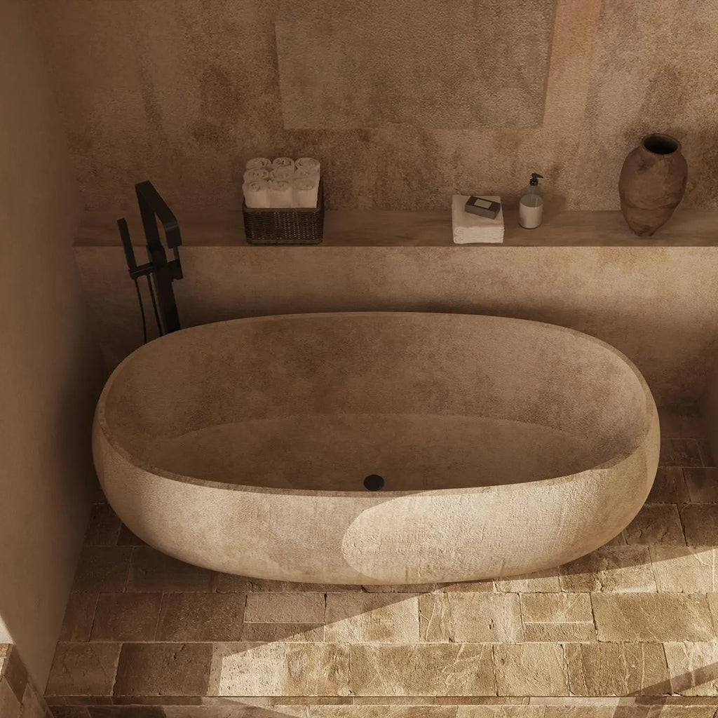Any Size Custom Retro Oval Bathtub Compact Freestanding Soaking Tub Home Bathroom All Spaces Heat Retention Easy Clean Body Cont