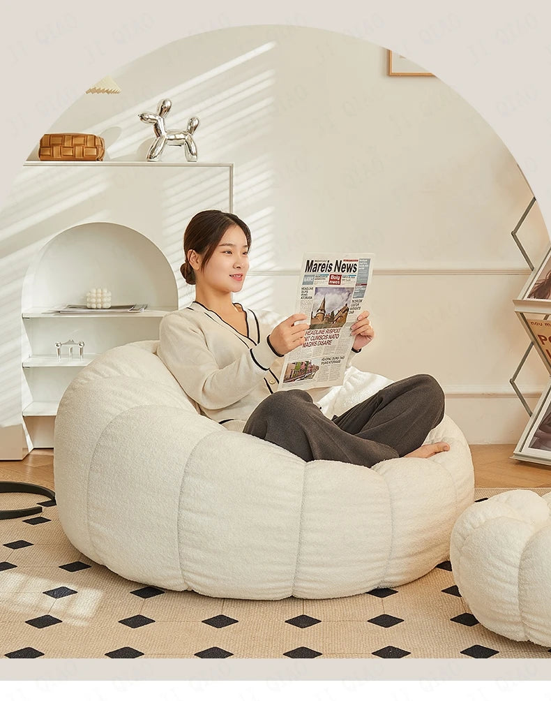 Lazy Sofa Sofa Chair balcony Leisure sleep Sofa living room sofas Modern easy chair small Sofa with Stool Bedroom Furniture
