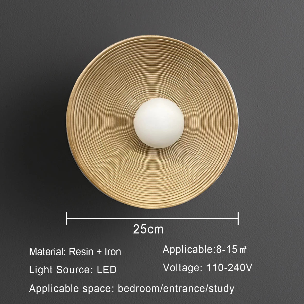 Nordic Creative Retro Round Wall Lamp Wabi-sabi Resin Sconces for Living Room Bedroom Bedside Hotel Corridor  Decor lightig