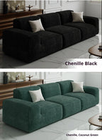 Frameless Tofu Block Sofa, Wabi-Sabi Chenille Fabric with 5-Zone Support, Heavy-Duty & High-Density Foam, Minimalist Design