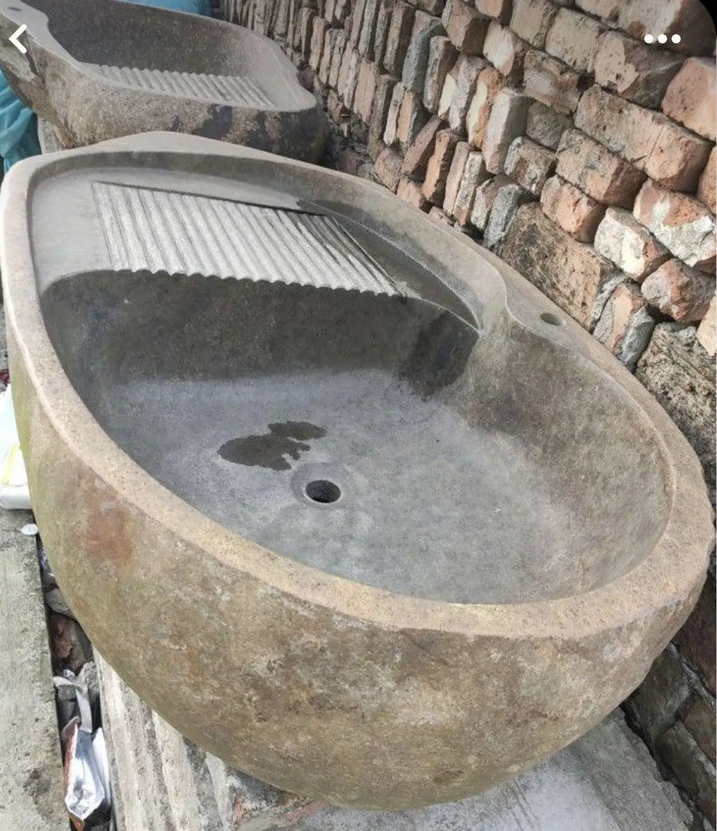 Nordic Luxury Marble Bathtub, Round One-Piece Freestanding Tub for Villa, Heat Retention & Easy Clean, Body Contour, Customizabl