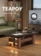 Any Size Custom Nordic Style Electric Lift Coffee Table Sturdy Durable Living Room Home Luxury Multi Functional Tea Table Furnit