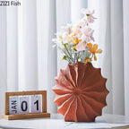 Minimalism Shell Shaped Ceramic Vase Hydroponics Floral Vases Orange Conch Flowers Pots Flower Arrangement Desk Decoration