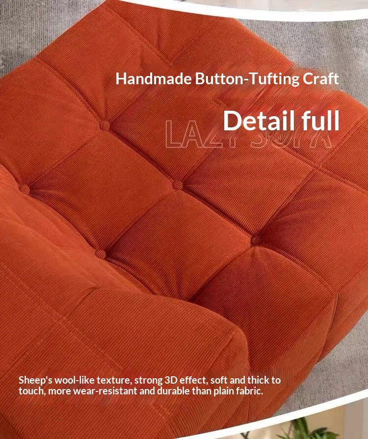 Any Size Custom Chenille Togo Lazy Sofa 6 Pleats 5 Buttons Plump Filling Compressed Shipping Multi Colors Available Cozy Living