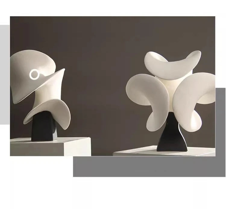 Abstract Flower Art Sculpture Ceramics Crafts Ornaments Desk Decoration White Flower Abstract Sculpture Room Aesthetic Decor