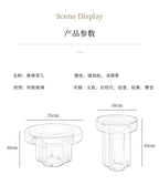 Nordic Light Luxury Glass Coffee Table Creative Petal Shape Living Room Combination Coffee Table Modern Creative Furniture