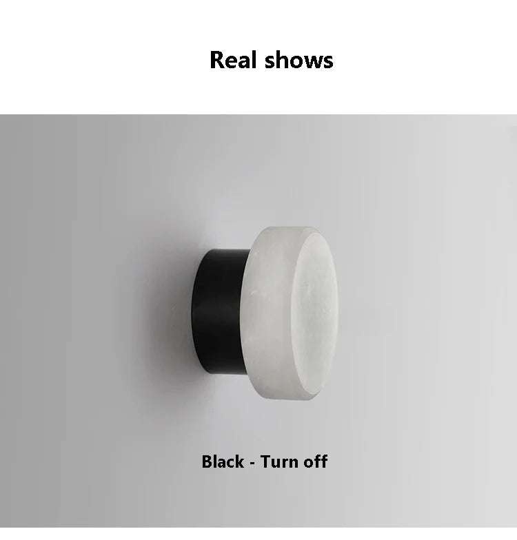 Luxury Spain natural Marble Round Wall Lamp Nordic Modern LED room Light living room Bedroom Passage corridor High-end Fixture