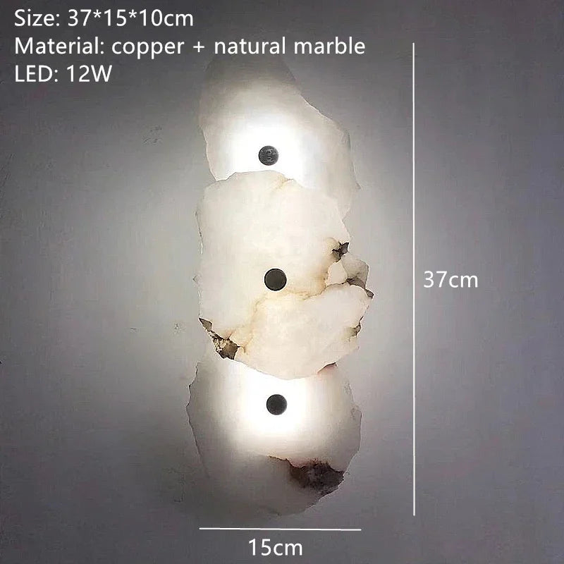 Creative Marble LED Wall Sconce Minimalist Lighting Fixture Living Room Bedroom Bedside Dining Room Corridor Home Decor