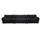 Vacuum-Compressed Modular Sofa, Wabi-Sabi Sherpa Fabric Sectional with High-Elastic Foam, Cream Mid-Century Style, Space Saving