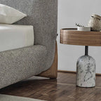 Any Size Custom Italian Minimalist Nightstand Pine Wood Marble Bedside Cabinet Eco Friendly Scratch Resistant Modern Home Storag