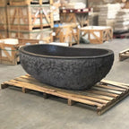 Nordic Luxury Marble Bathtub, Round One-Piece Freestanding Tub for Villa, Heat Retention & Easy Clean, Body Contour, Customizabl