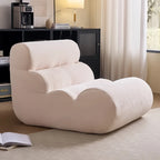Vacuum Compressed Caterpillar Chair, Mid-Century Hugging 3D Seat with 5-Zone Support, High-Elasticity Sherpa Foam, Small Space