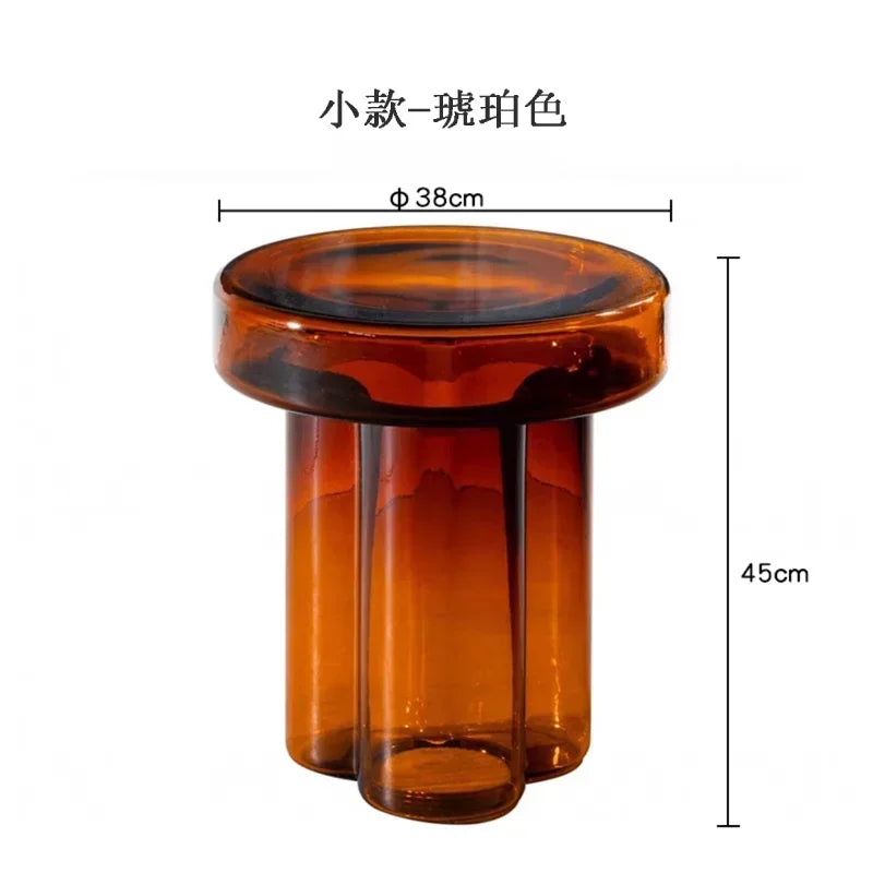 Nordic Light Luxury Glass Coffee Table Creative Petal Shape Living Room Combination Coffee Table Modern Creative Furniture