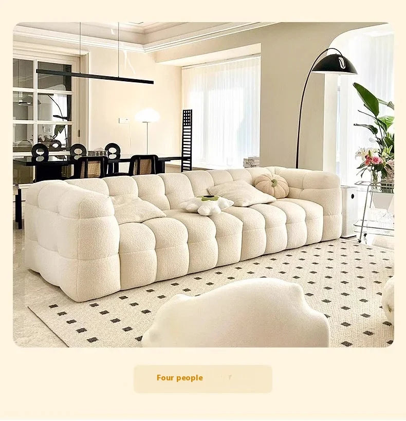 Straight row Split design soft bread module sofa berber fleece comfortable living room sofa apartment home furniture accessories