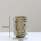 Creative Transparent Wrinkle Glass Vase Desk Decoration Flower Arrangement Hydroponics Flower Pots Floral Vases Modern Decor
