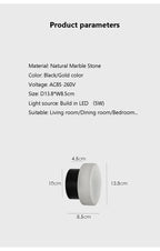 Luxury Spain natural Marble Round Wall Lamp Nordic Modern LED room Light living room Bedroom Passage corridor High-end Fixture