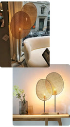 H5-Wabi Sabi Wall Lamp Japanese Room Decor Rattan Lamp Hand-woven Living Room Bedroom Beside Retro Study Corridor Aisle Light