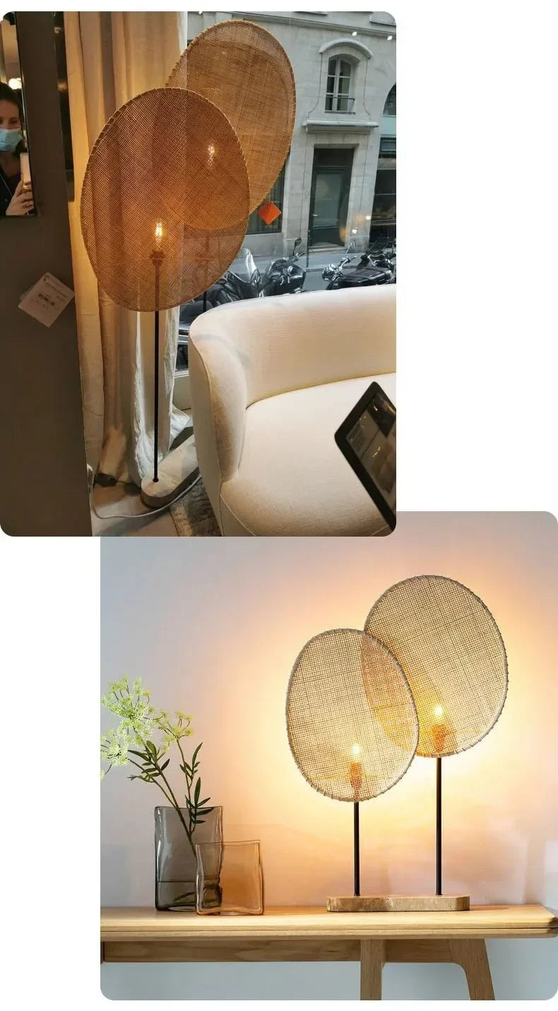 H5-Wabi Sabi Wall Lamp Japanese Room Decor Rattan Lamp Hand-woven Living Room Bedroom Beside Retro Study Corridor Aisle Light