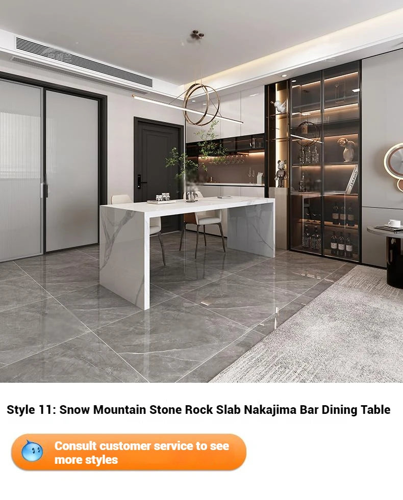 Quartz Stone Breakfast Bar, Kitchen Island with Dining Table & Cabinet, Stain Resistant & High Hardness, Custom Modern Design