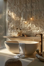 Nordic Luxury Marble Bathtub, Round One-Piece Freestanding Tub for Villa, Heat Retention & Easy Clean, Body Contour, Customizabl