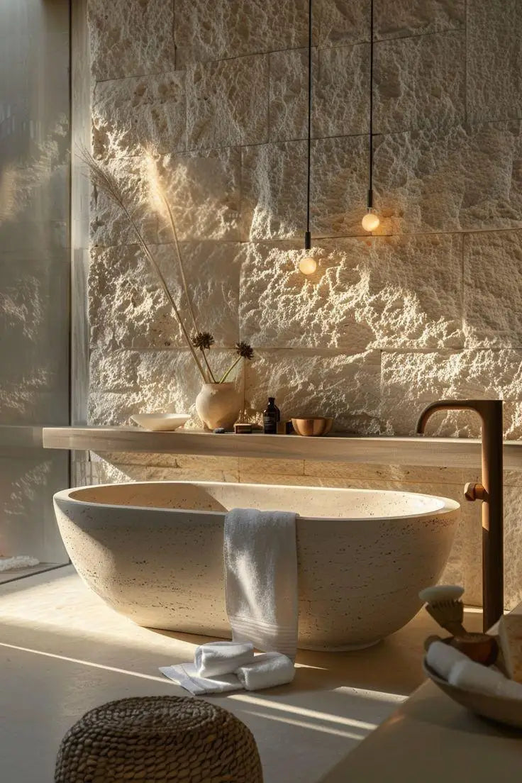 Nordic Luxury Marble Bathtub, Round One-Piece Freestanding Tub for Villa, Heat Retention & Easy Clean, Body Contour, Customizabl