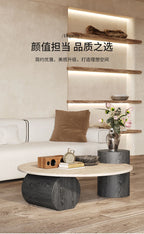 Stone Italian Side Table Nordic Natural Travertine Unique Wood Coffee Table Round Stone Designer Stolik Kawowy Home Furniture