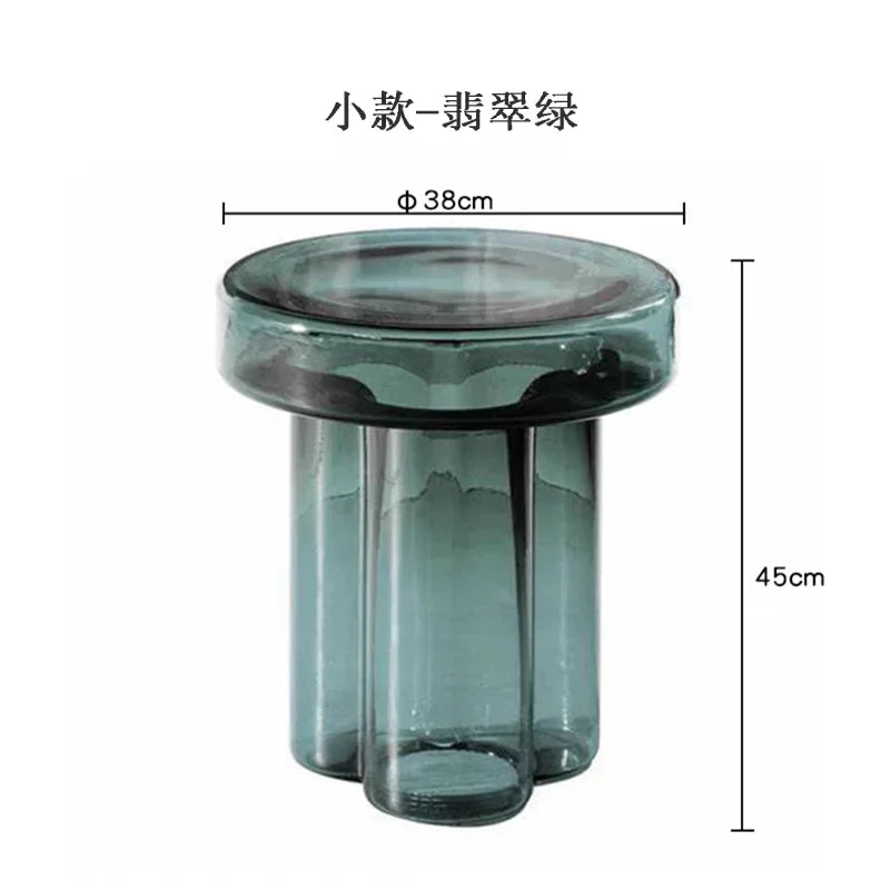 Nordic Light Luxury Glass Coffee Table Creative Petal Shape Living Room Combination Coffee Table Modern Creative Furniture