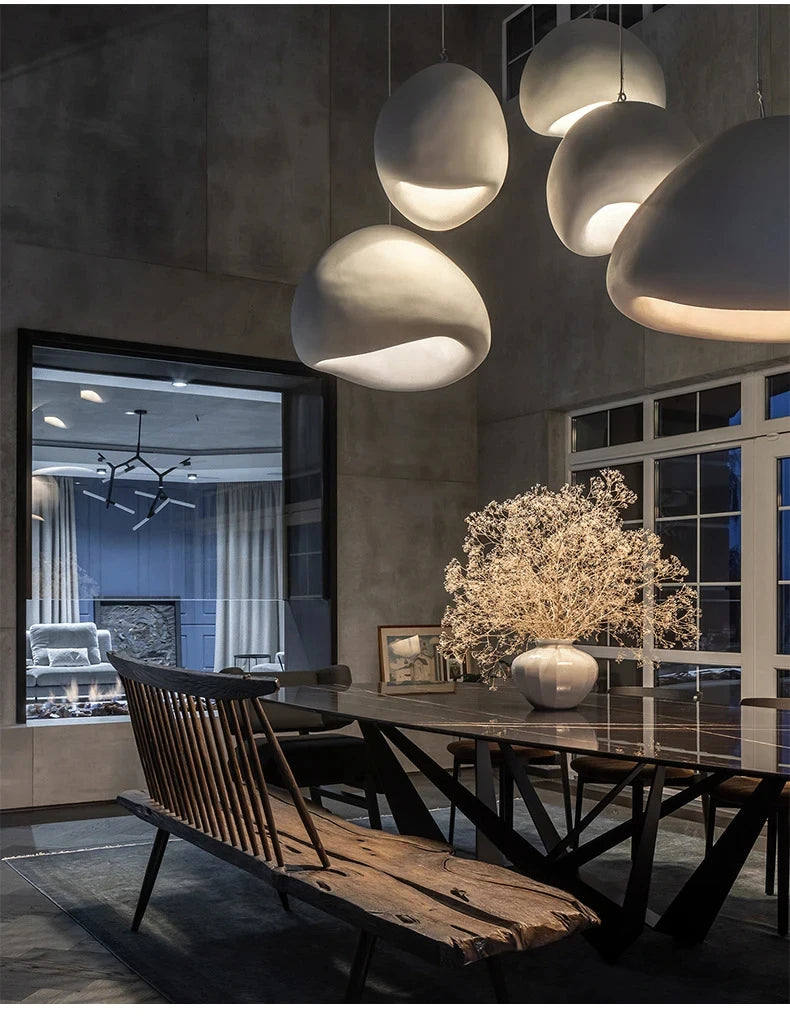 Nordic Wabi Sabi Ceiling Chandelier Modern E27 LED Dining Table Pendant Lights for Living Room Bedroom Loft Decor Hanging Lamp
