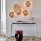 H5-Wabi Sabi Wall Lamp Japanese Room Decor Rattan Lamp Hand-woven Living Room Bedroom Beside Retro Study Corridor Aisle Light