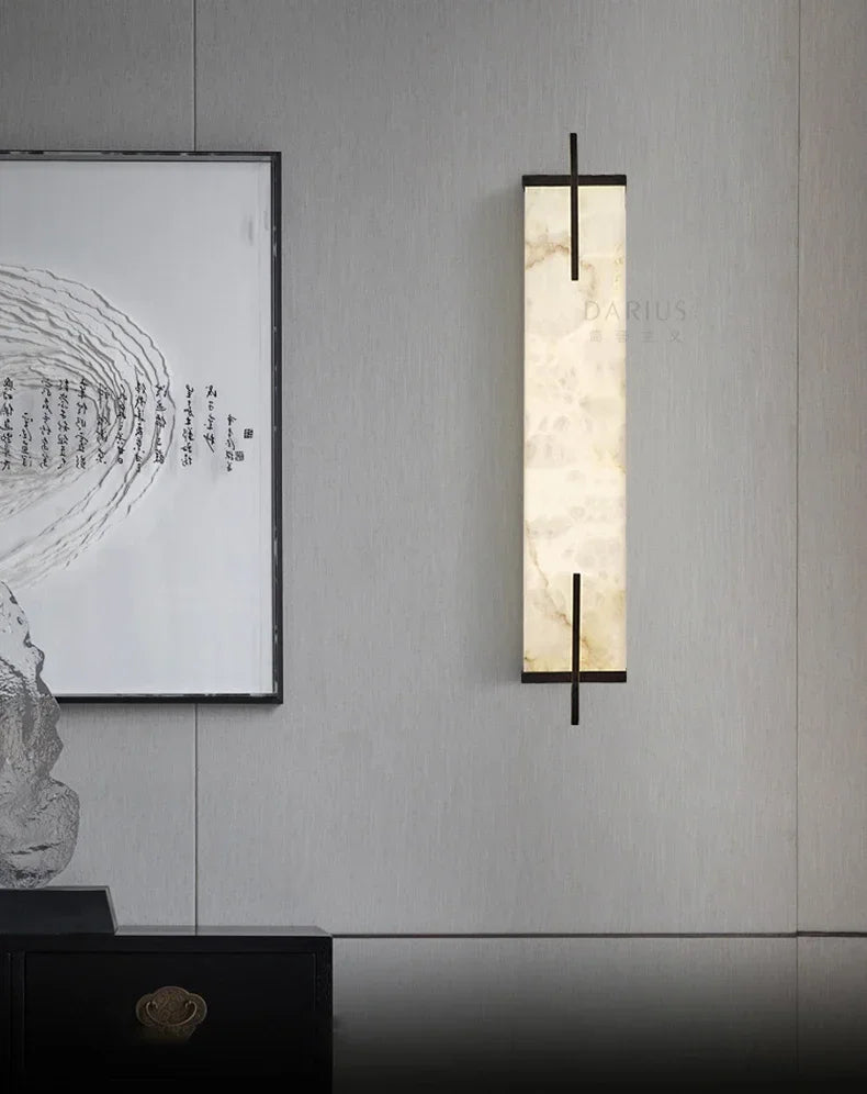 Nordic minimalist imitation marble living room TV background wall light hotel bedroom headboard resin light