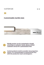 Any Size Custom Italian Luxury Stone TV Console Modern Entertainment Wall Fireplace Waterproof Scratch Proof EO Certified Living
