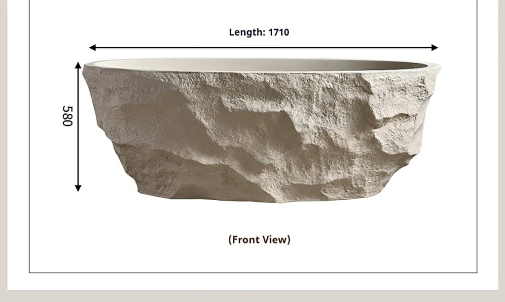Any Size Custom Zen Inspired Stone Look Bathtub Compact One Piece Freestanding Tub Mansion Bathroom Heat Retaining Easy Clean Bo