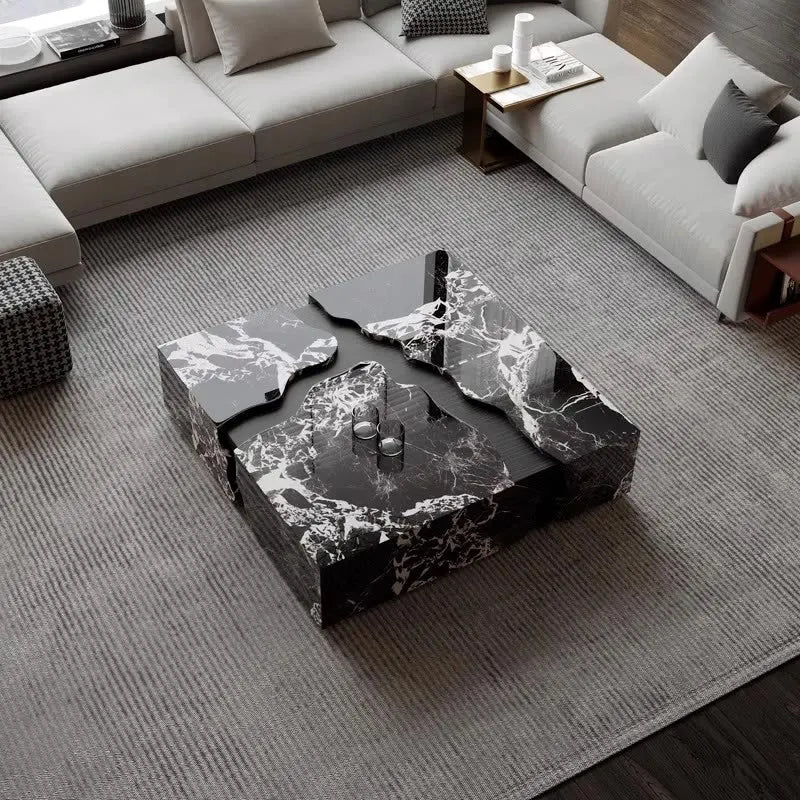 Any Size Custom Square Marble Coffee Table Italian Minimalist Viral Design Spacious Living Room Heat Scratch Resistant Customiza