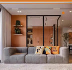 Living Room Compressed Vacuum Sofas Modern Small Apartment Fabric Living Room Sofa Cream Style Marshmallow Sofa Free Combination