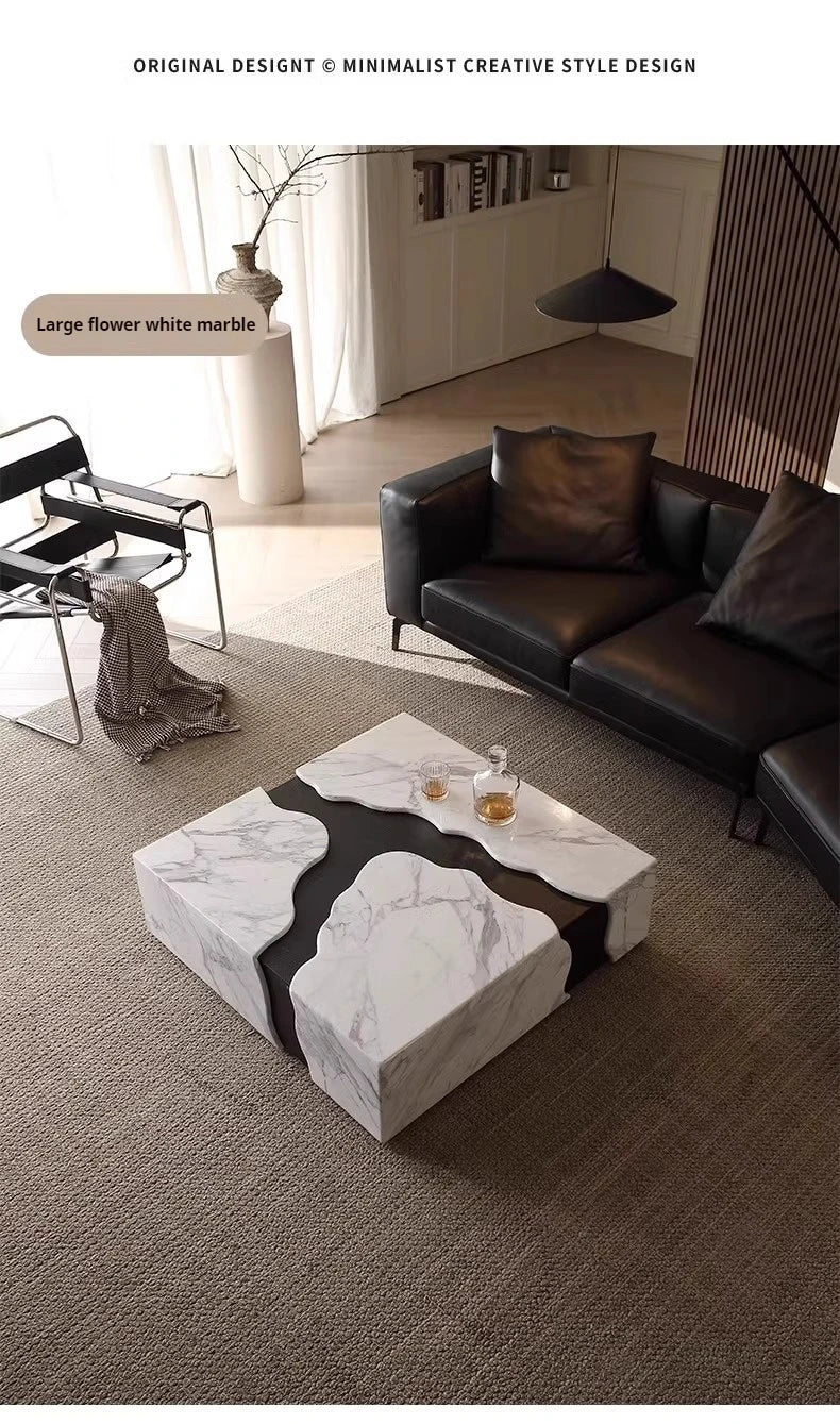 Any Size Custom Square Marble Coffee Table Italian Minimalist Viral Design Spacious Living Room Heat Scratch Resistant Customiza