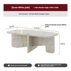 Designer Natural Marble Coffee Table Set, Italian Minimalist High-Low Nesting Tables for Small Space, Heat & Scratch Resistant