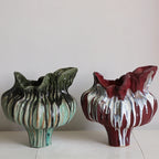 Wabi Sabi Style Painted Porcelain Vase Plant Pots Table Decoration Flowers Arrangement Floral Vases Room Aesthetic Decor