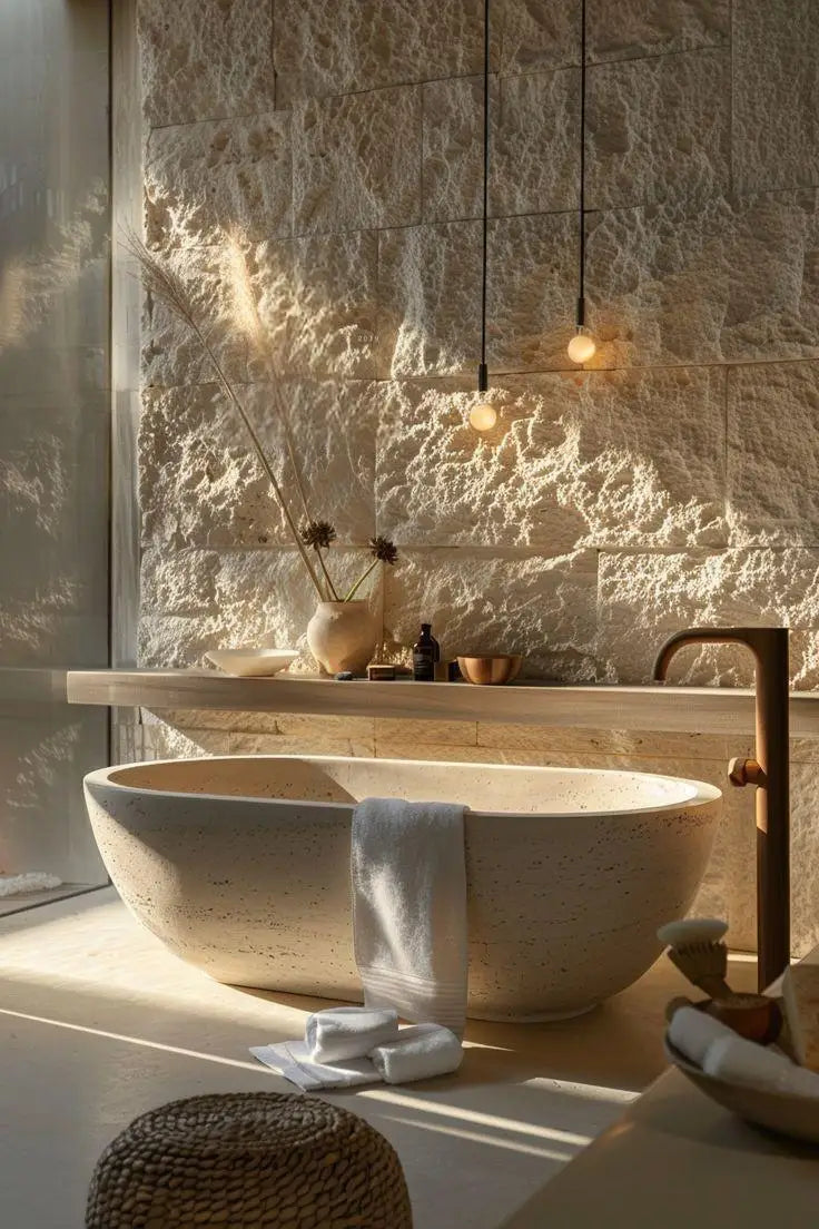 Nordic Luxury Marble Bathtub, Round One-Piece Freestanding Tub for Villa, Heat Retention & Easy Clean, Body Contour, Customizabl