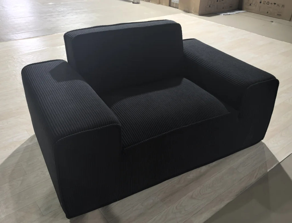 Frameless Tofu Block Sofa, Wabi-Sabi Chenille Fabric with 5-Zone Support, Heavy-Duty & High-Density Foam, Minimalist Design
