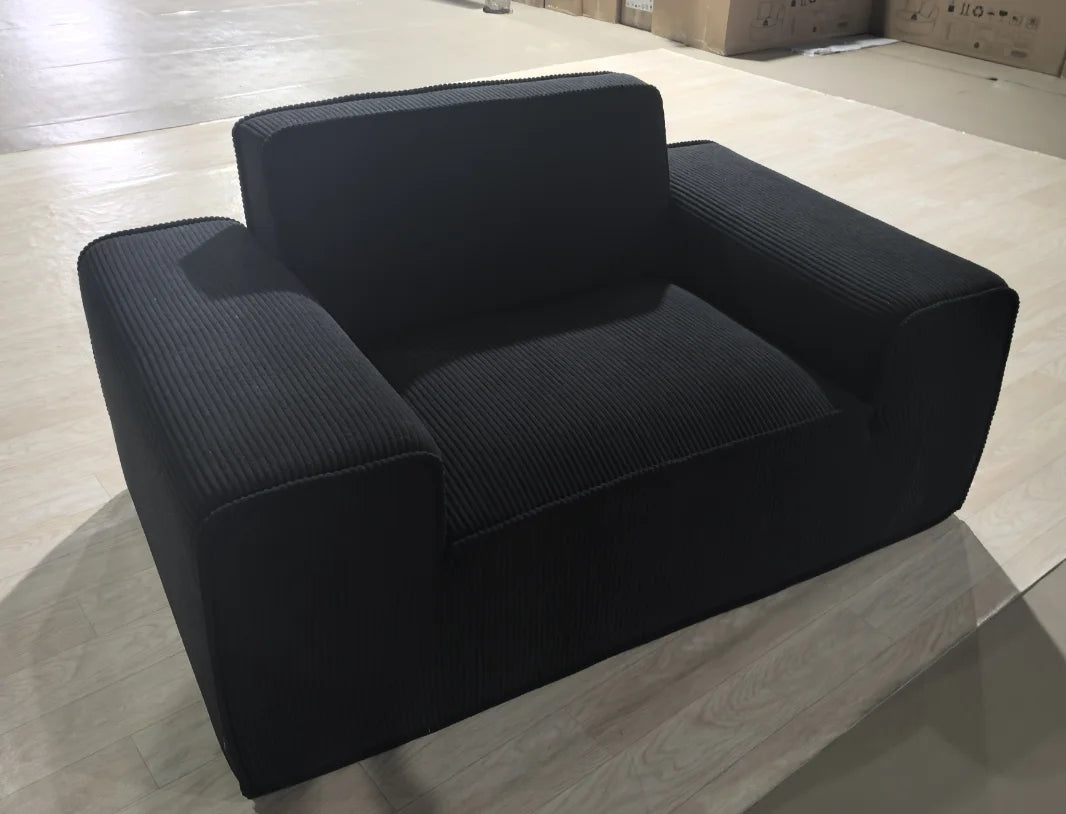 Frameless Tofu Block Sofa, Wabi-Sabi Chenille Fabric with 5-Zone Support, Heavy-Duty & High-Density Foam, Minimalist Design