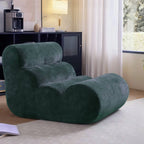 Vacuum Compressed Caterpillar Chair, Mid-Century Hugging 3D Seat with 5-Zone Support, High-Elasticity Sherpa Foam, Small Space
